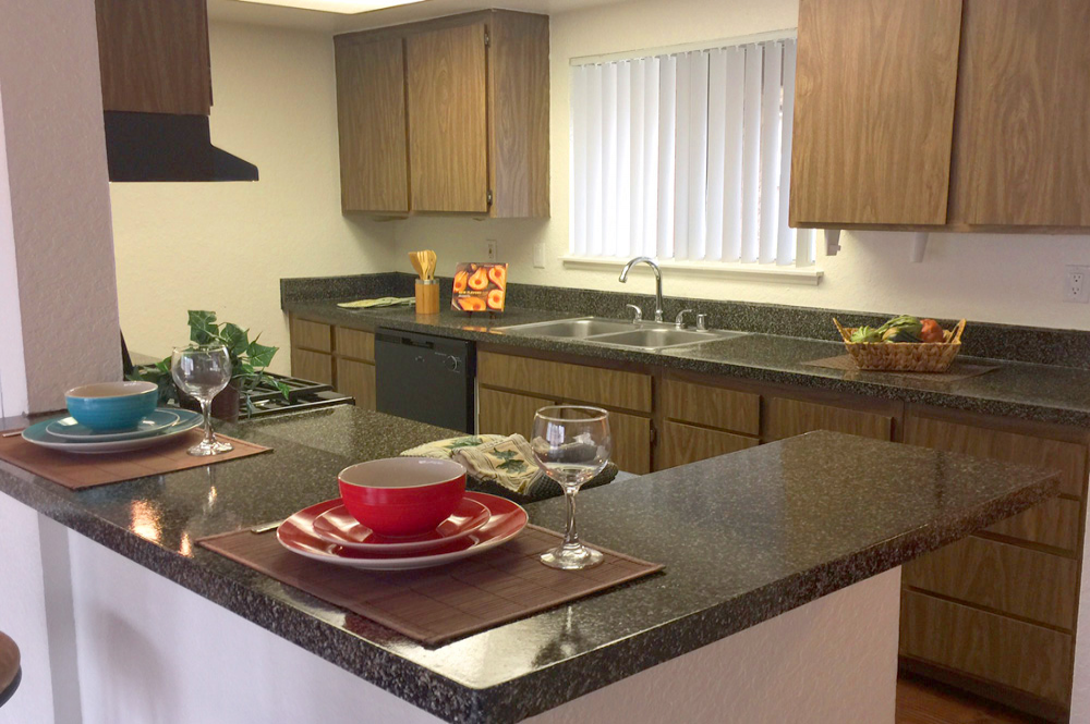 This 2 bed 2 bath resurfaced counters 8 photo can be viewed in person at the Cinnamon Creek Apartments, so make a reservation and stop in today.